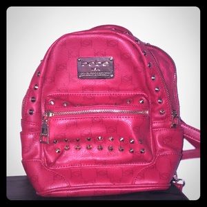 Bebe Red Studded Mini Backpack